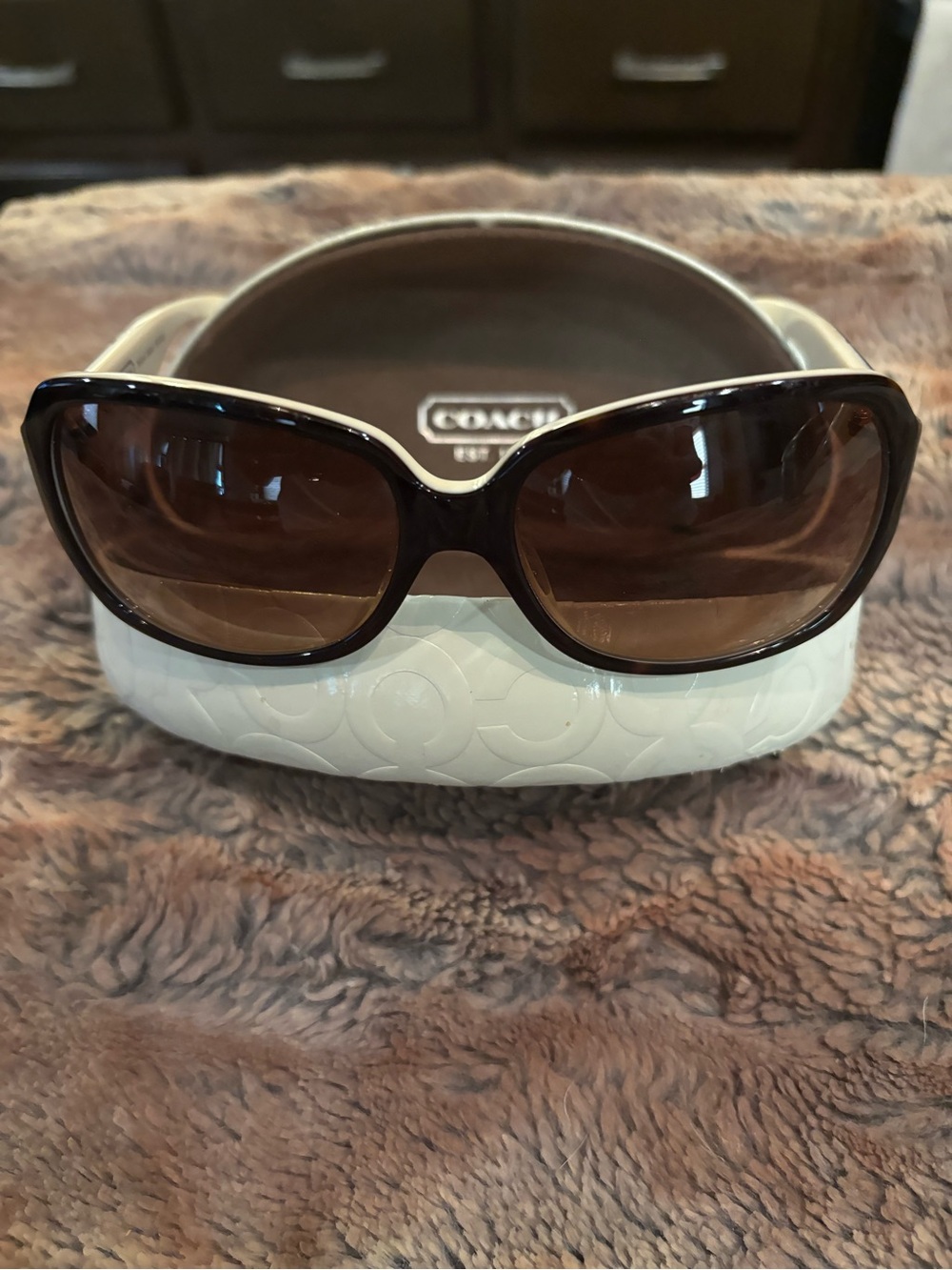 Coach Black and White Logo Sunglasses - Picture 12 of 13